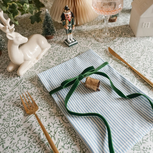 Nell Stripe Blue Napkins // Set of 4