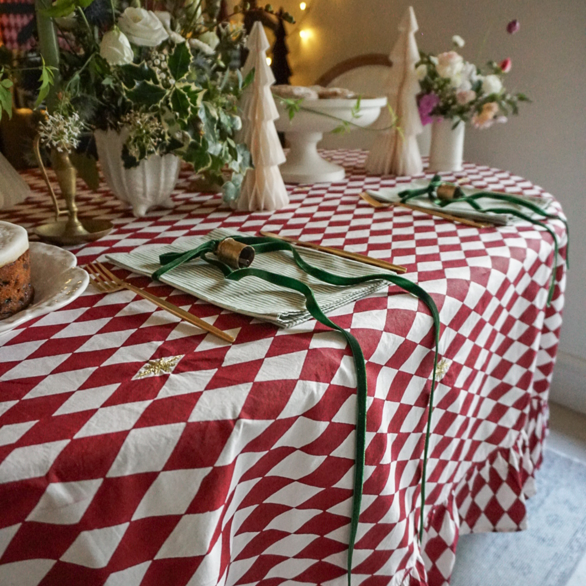 Harlequin Berry Red Tablecloth