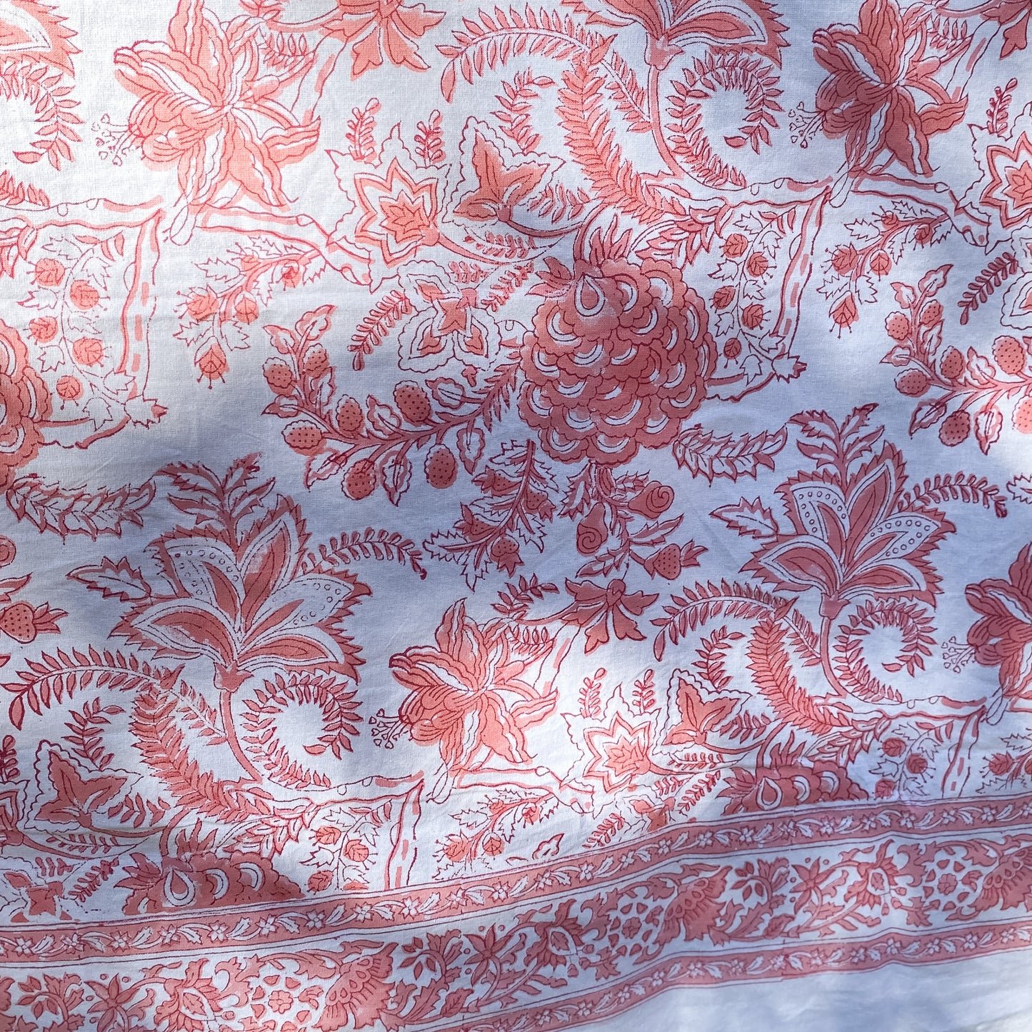 Peach + White Tablecloth