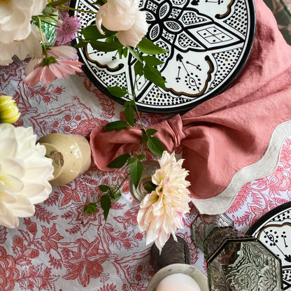 block printed tablecloth perfect to easily transform your dining table