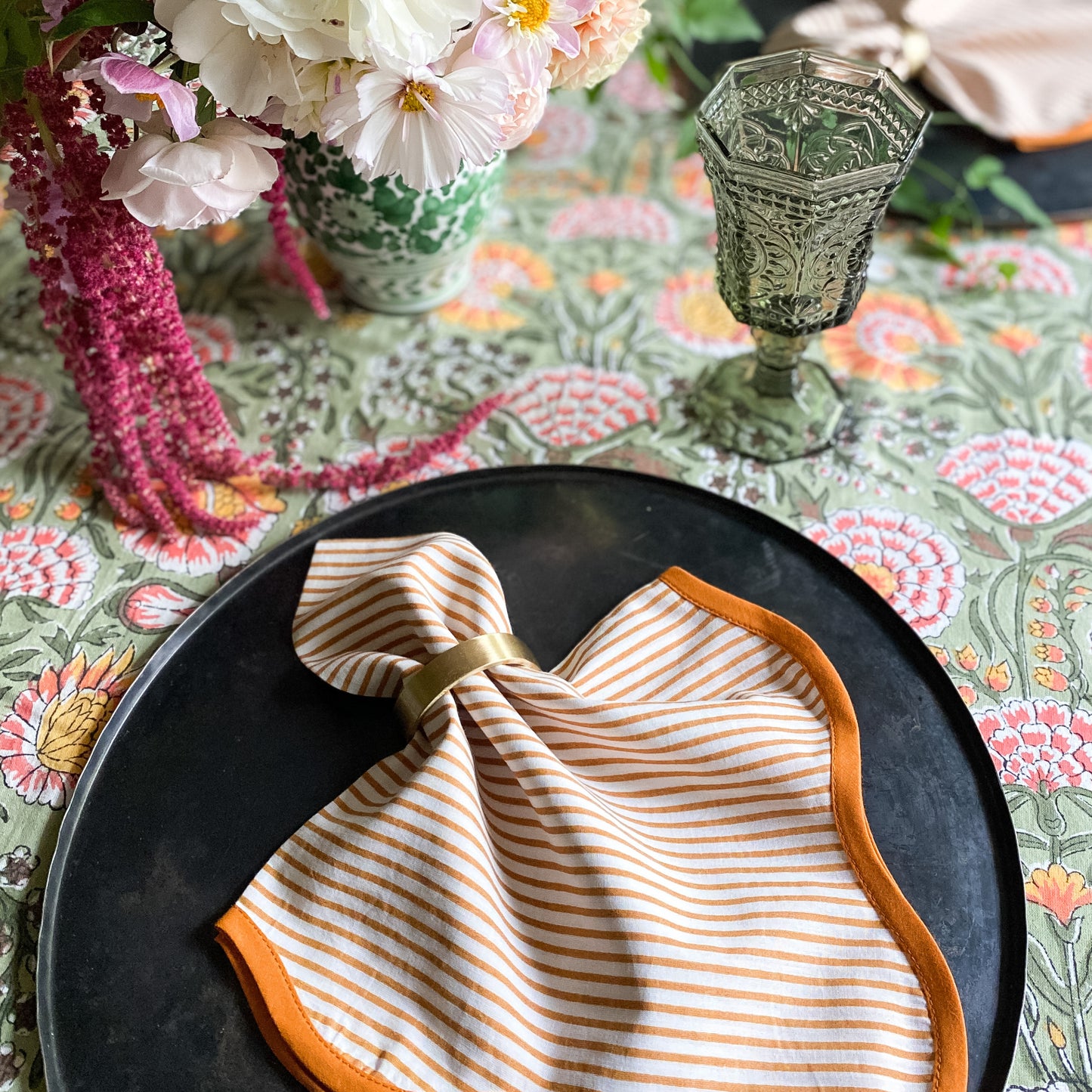 Mustard Stripe Napkins // Set of 4
