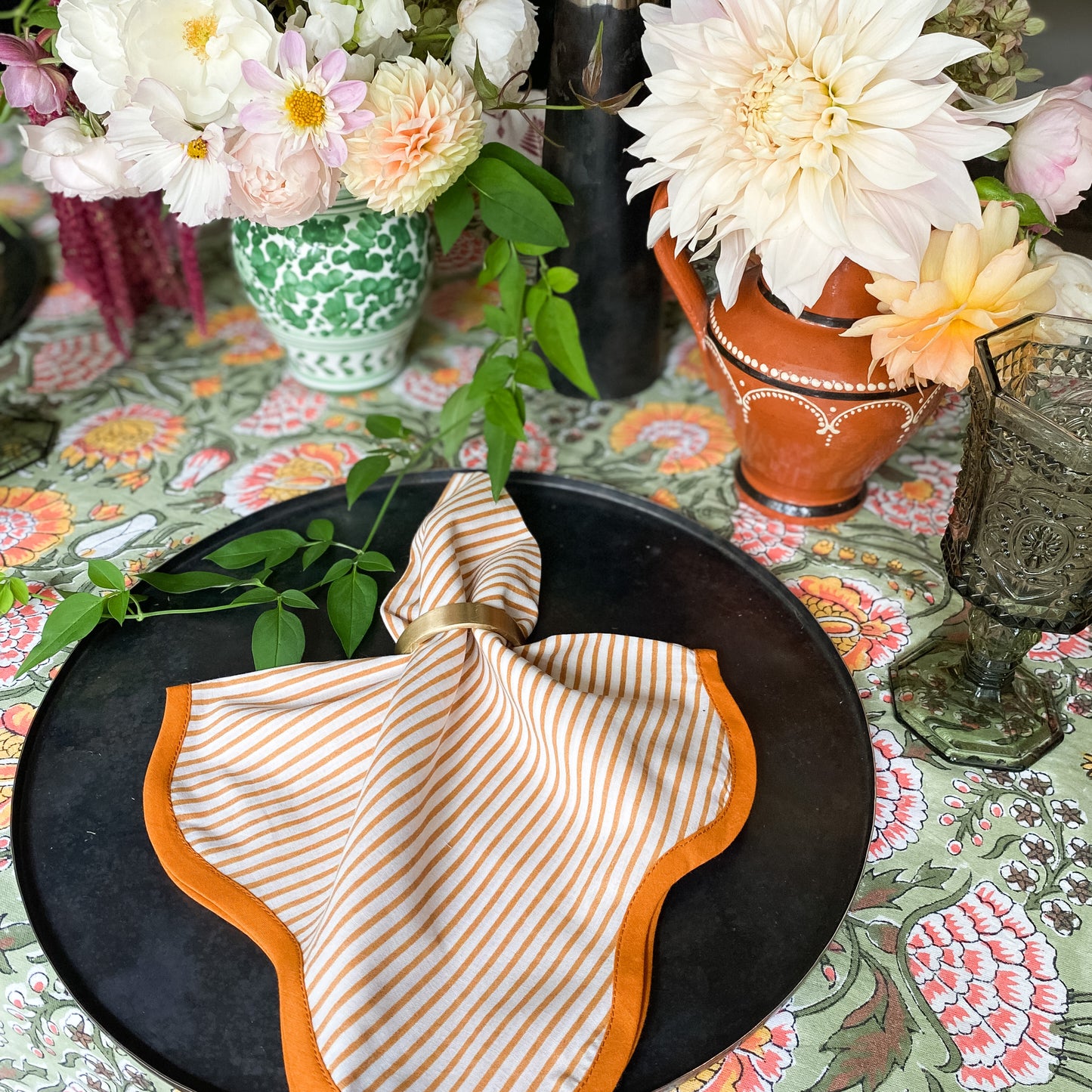 Mustard Stripe Napkins // Set of 4