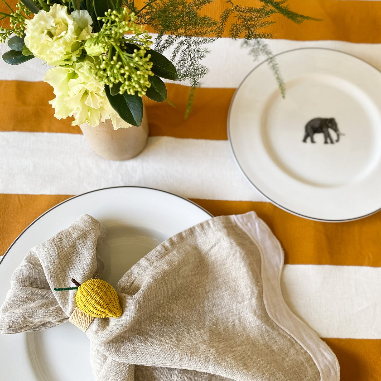 SECONDS // Mustard Stripe Tablecloth