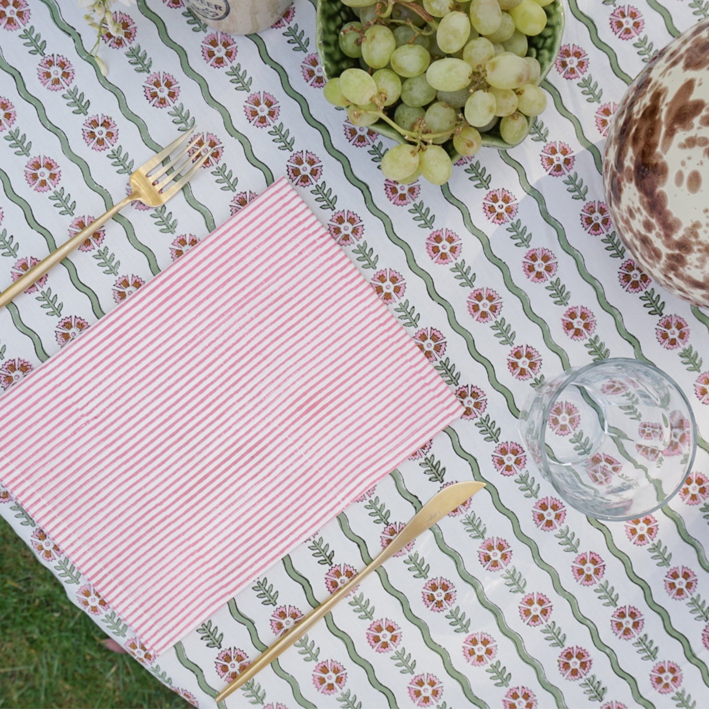 Nell Pink Stripe Napkins // Set of 4