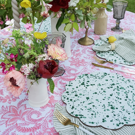 Block printed tablecloth perfect for summer dining table 