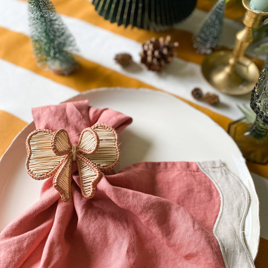 Pink Bow Napkin Rings // Set of 4