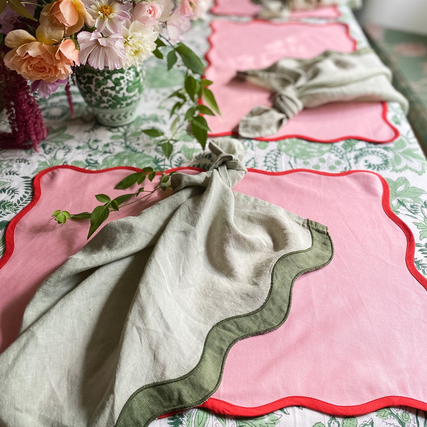 Pink + Red Placemat // Set of 2