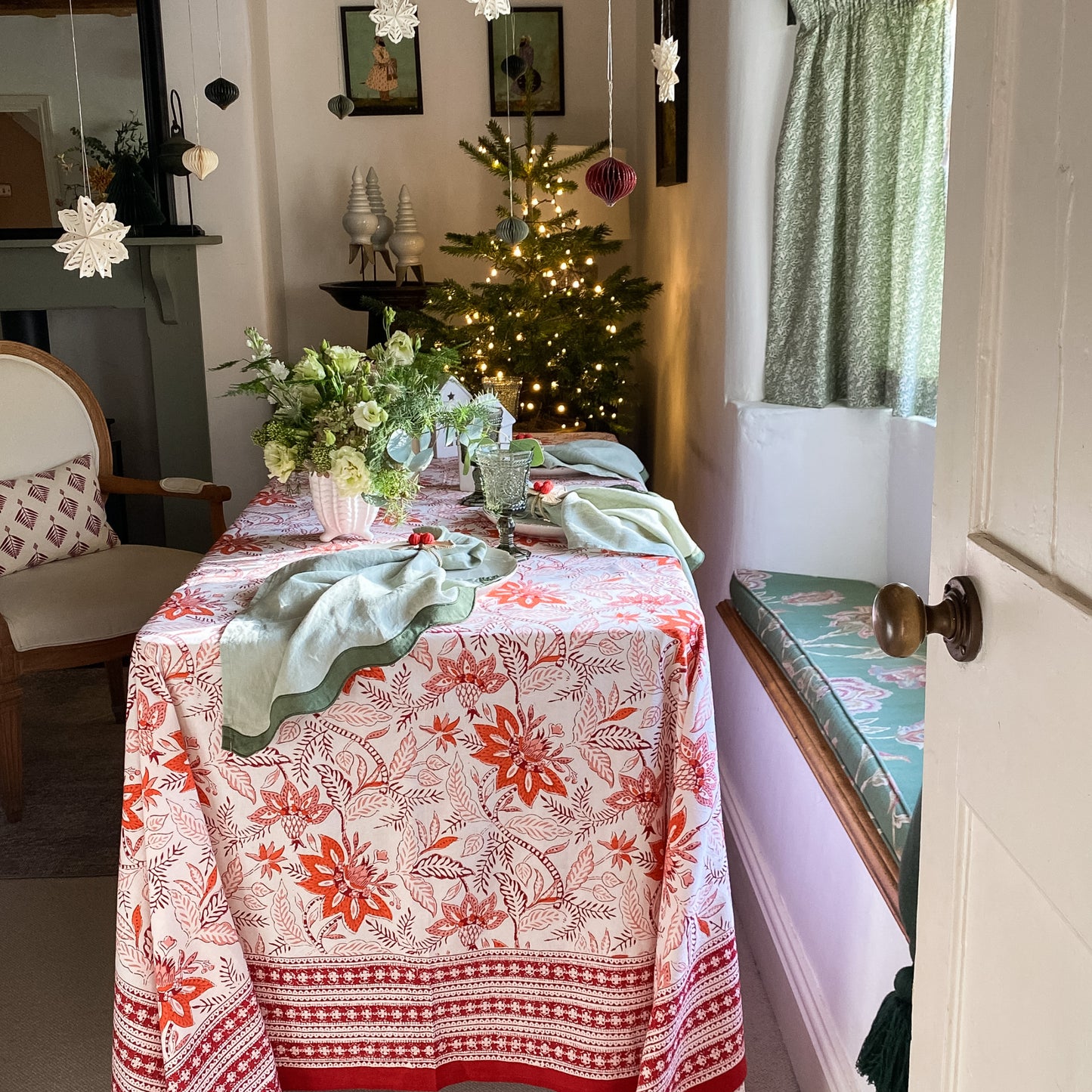 Festive Red Tablecloth