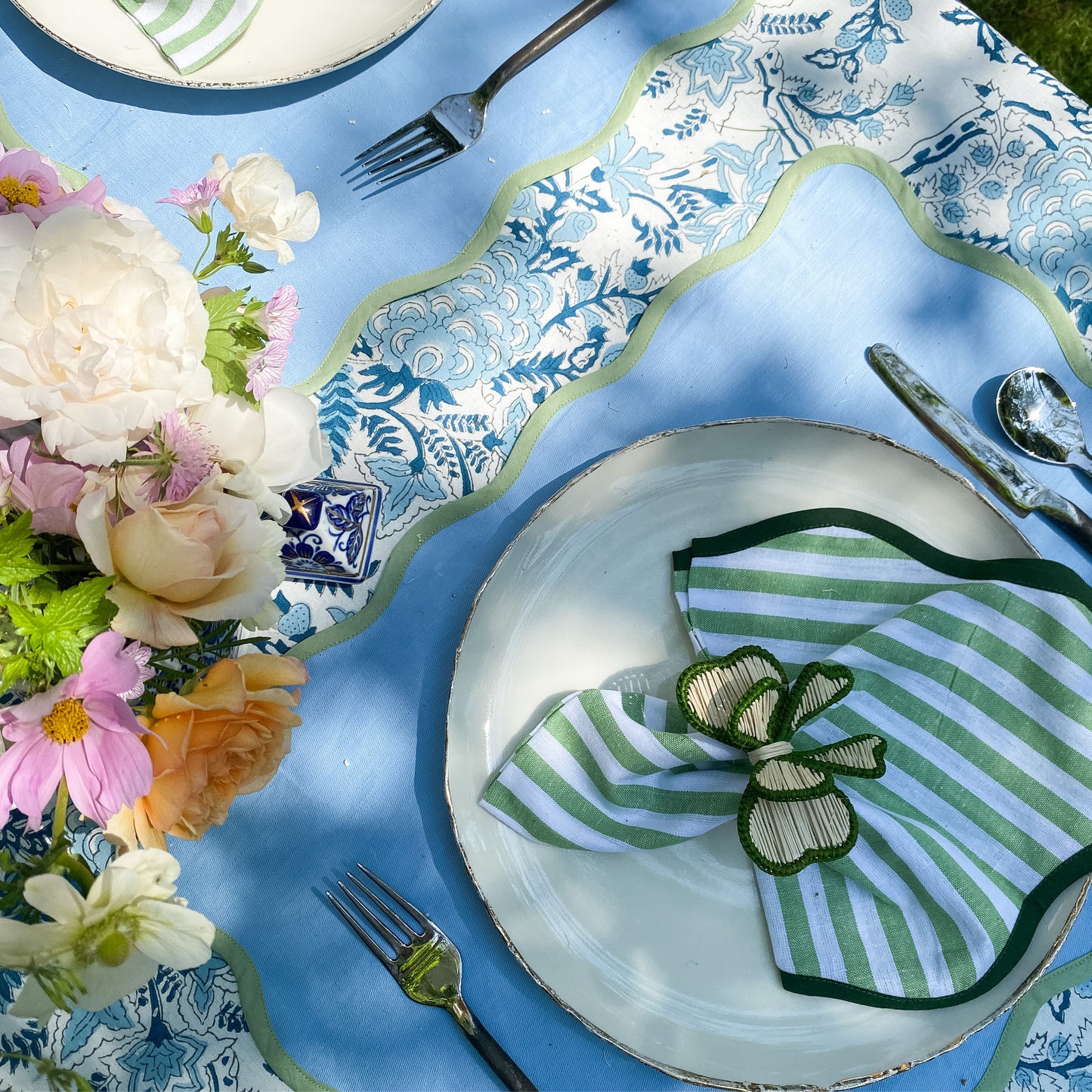 Blue + Green Placemats // Set of 2