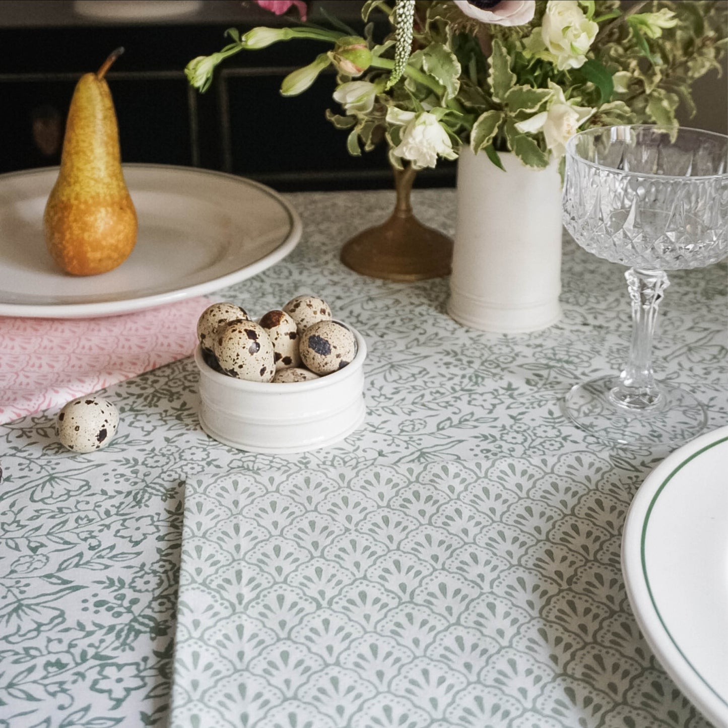 green scallop napkins