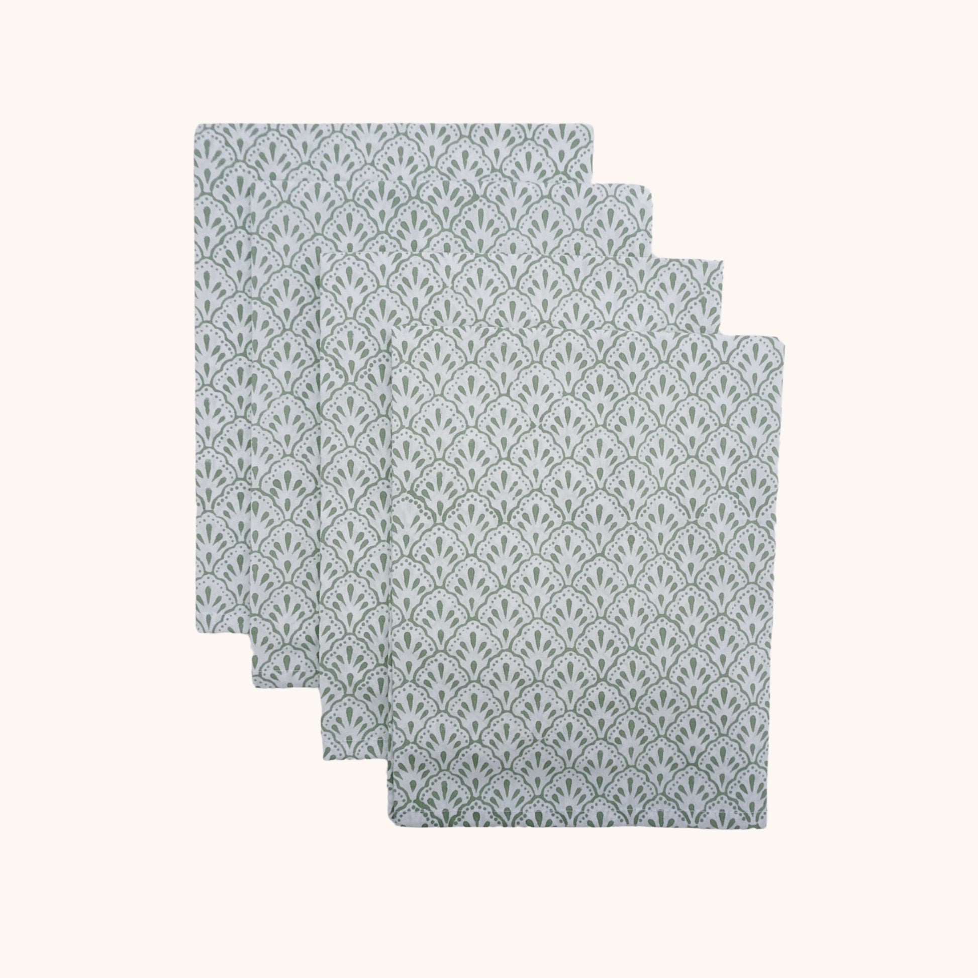green scallop napkins