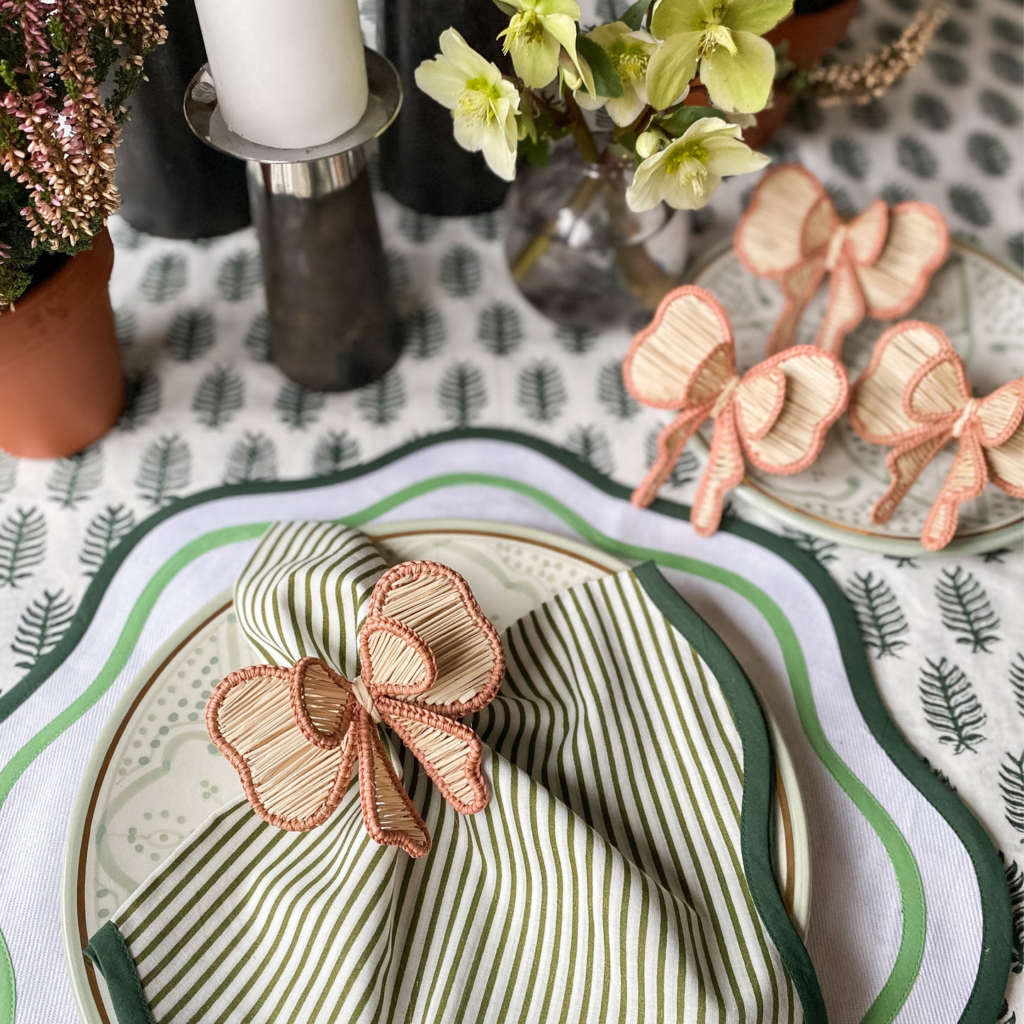Pink Bow Napkin Rings // Set of 4