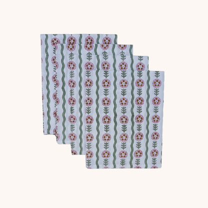 Thea Green Wavy Napkins // Set of 4