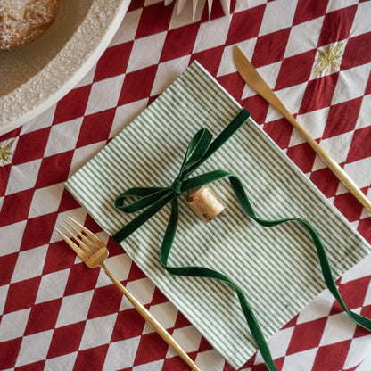 Nell Green Stripe Napkins // Set of 4