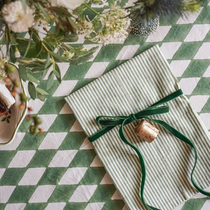 Nell Green Stripe Napkins // Set of 4