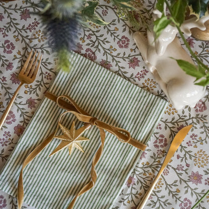 Nell Green Stripe Napkins // Set of 4