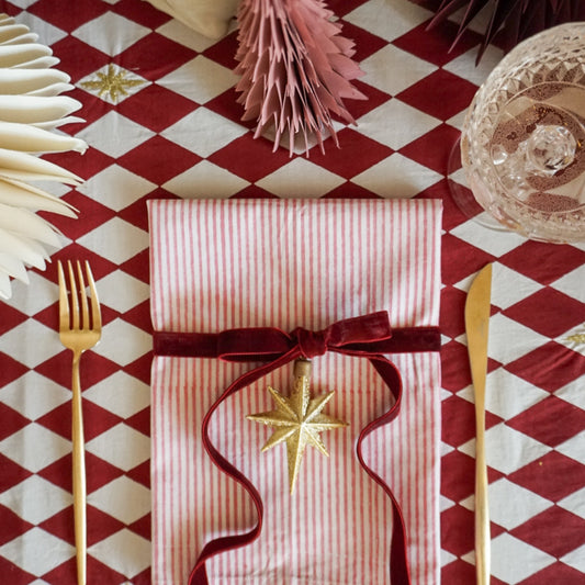 Nell Pink Stripe Napkins // Set of 4