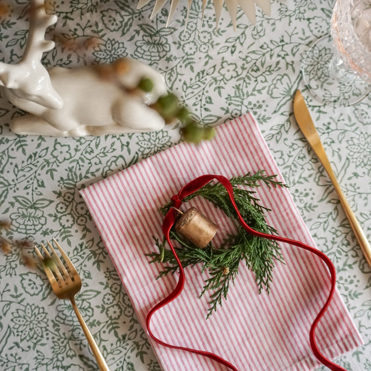 Nell Pink Stripe Napkins // Set of 4