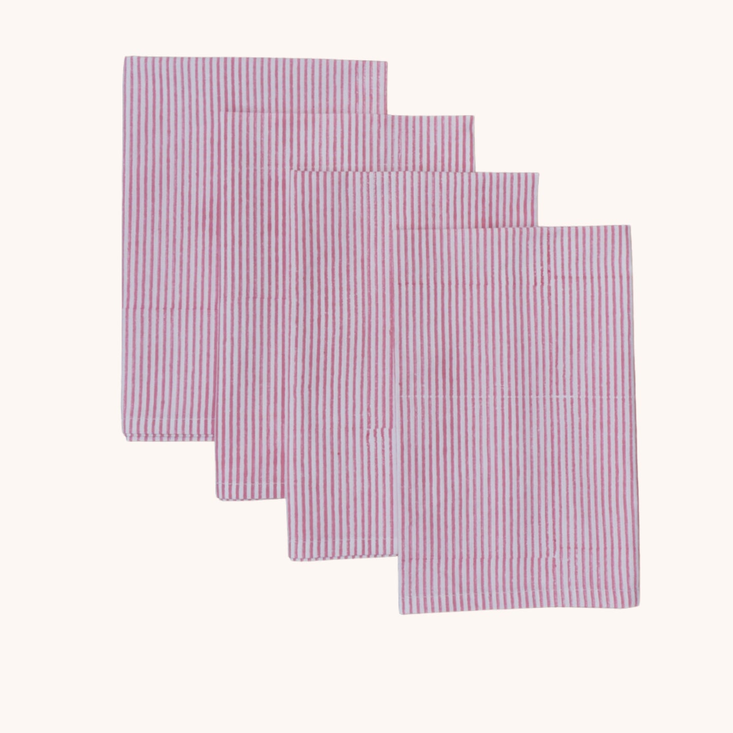 Nell Pink Stripe Napkins // Set of 4