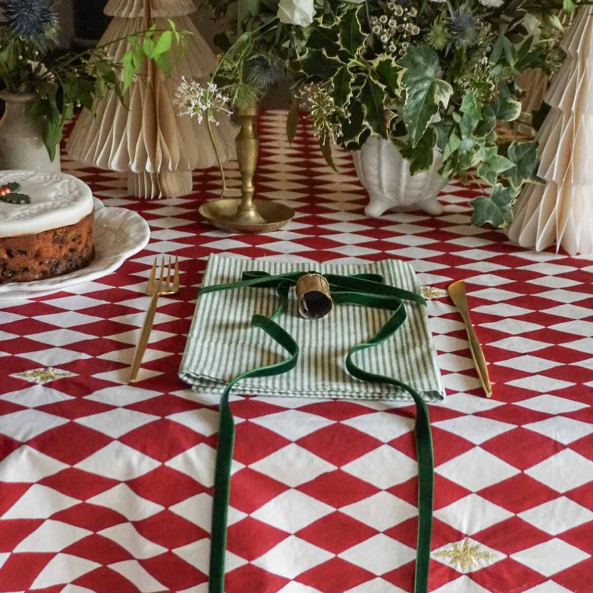 Harlequin Berry Red Tablecloth
