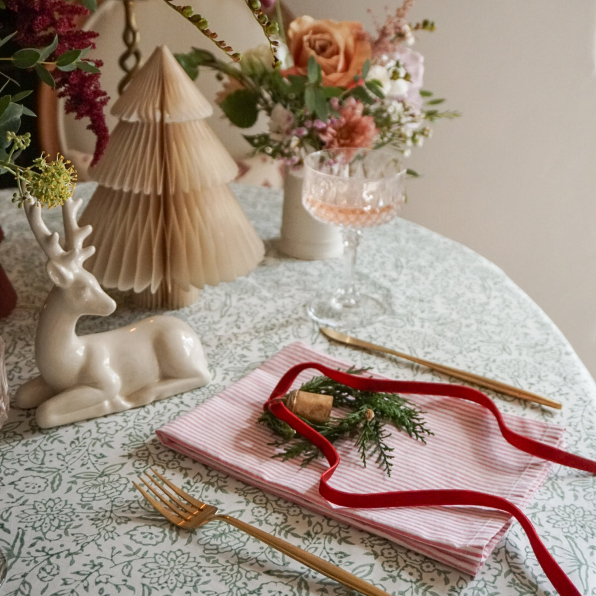 Nell Pink Stripe Napkins // Set of 4