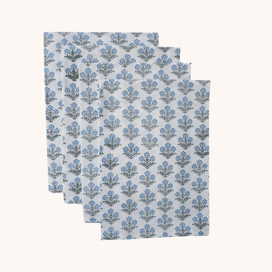 Fleur Napkins in Blue // Set of 4
