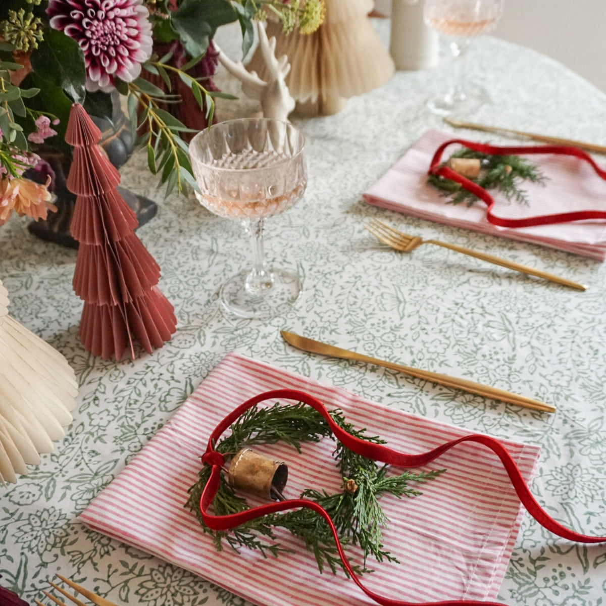 Nell Pink Stripe Napkins // Set of 4