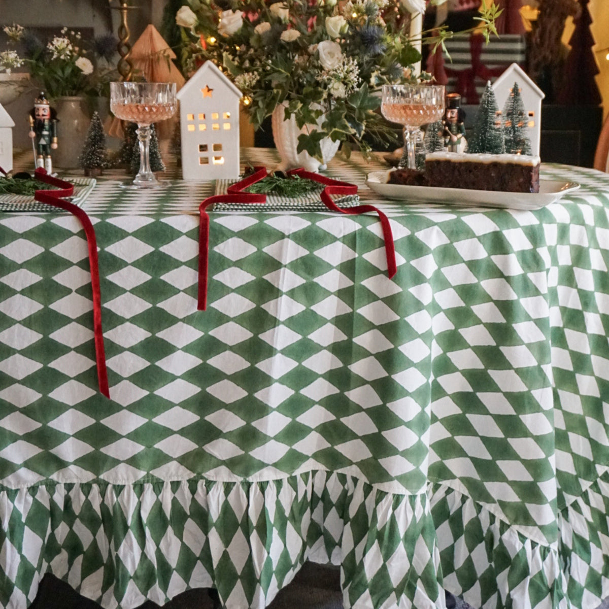 Harlequin Forest Green Tablecloth
