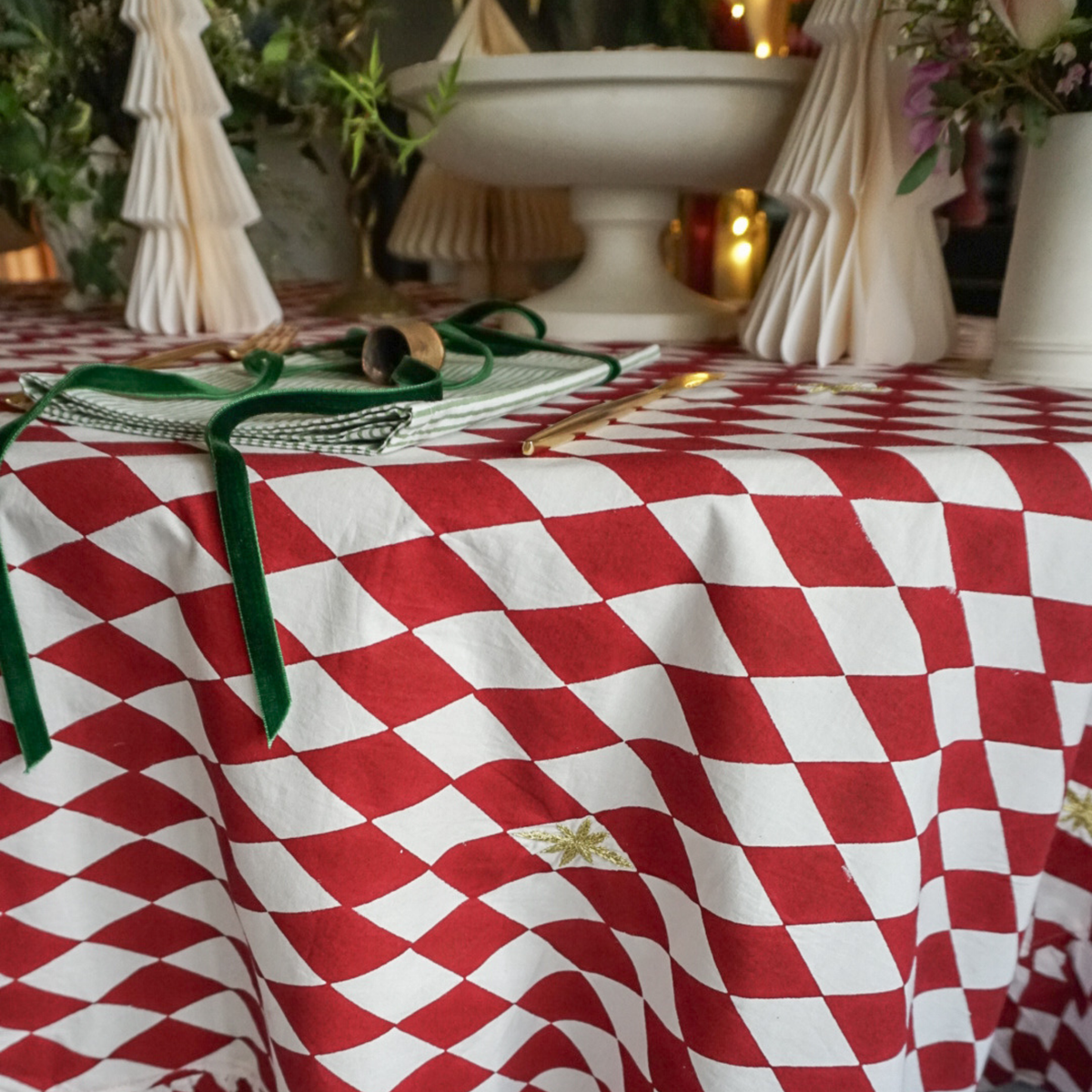 Harlequin Berry Red Tablecloth