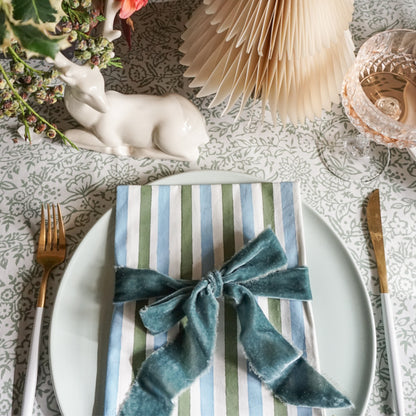 Stripe Napkins in Blue + Green // Set of 4