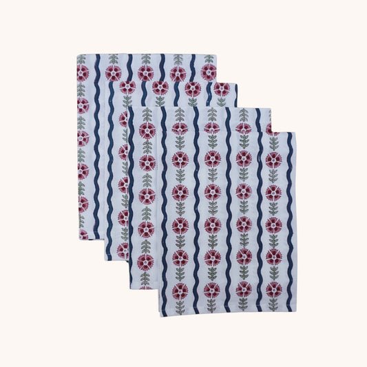 Thea Blue Wavy Napkins // Set of 4