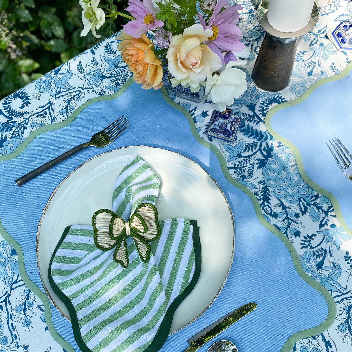 Blue + White Tablecloth