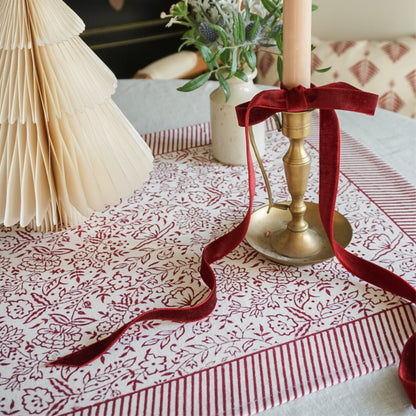 Hazel Table Runner in Burgundy