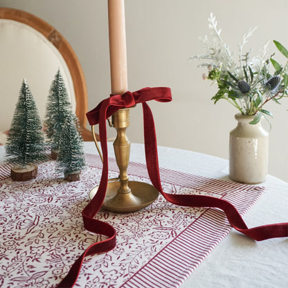 Hazel Table Runner in Burgundy
