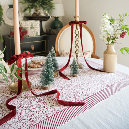 Hazel Table Runner in Burgundy
