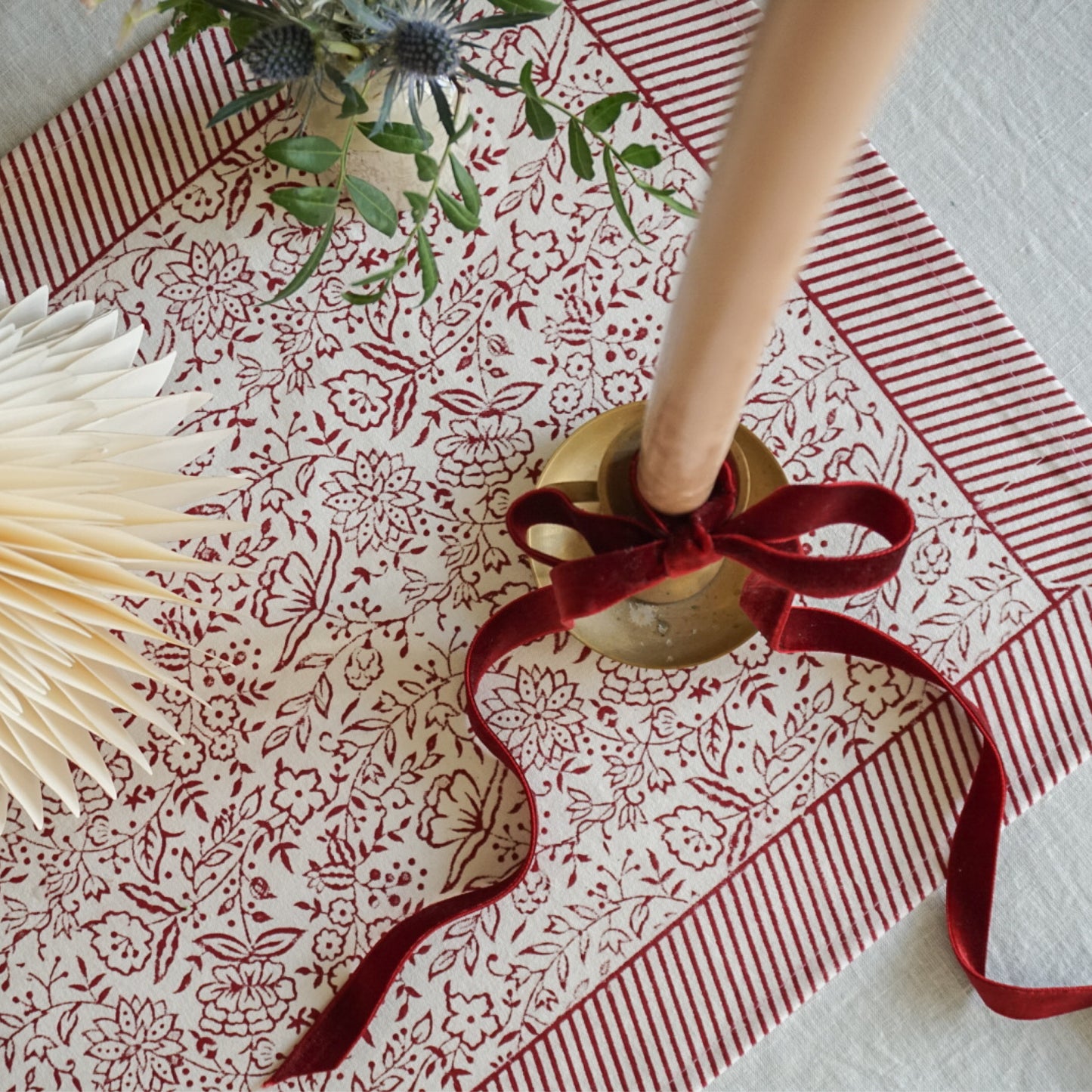 Hazel Table Runner in Burgundy