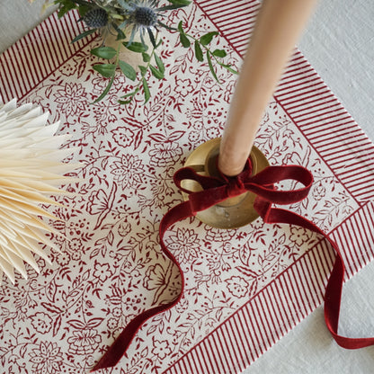 Hazel Table Runner in Burgundy