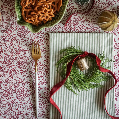 Green Stripe Napkins // Set of 4