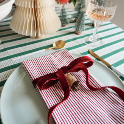 Burgundy Stripe Napkins // Set of 4