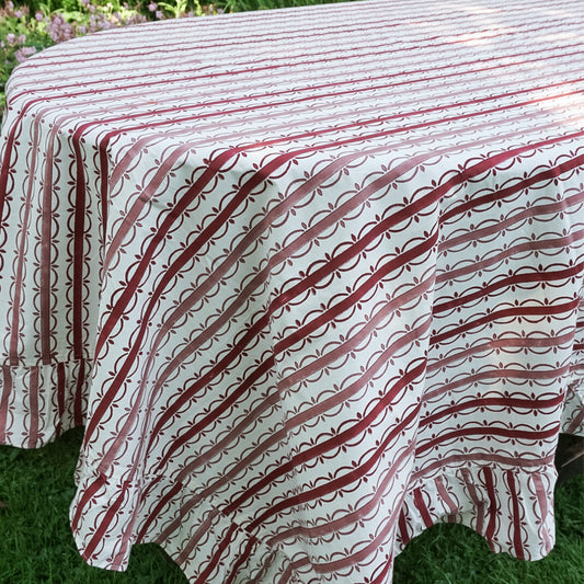 Block printed stripe tablecloth from The Supper House 