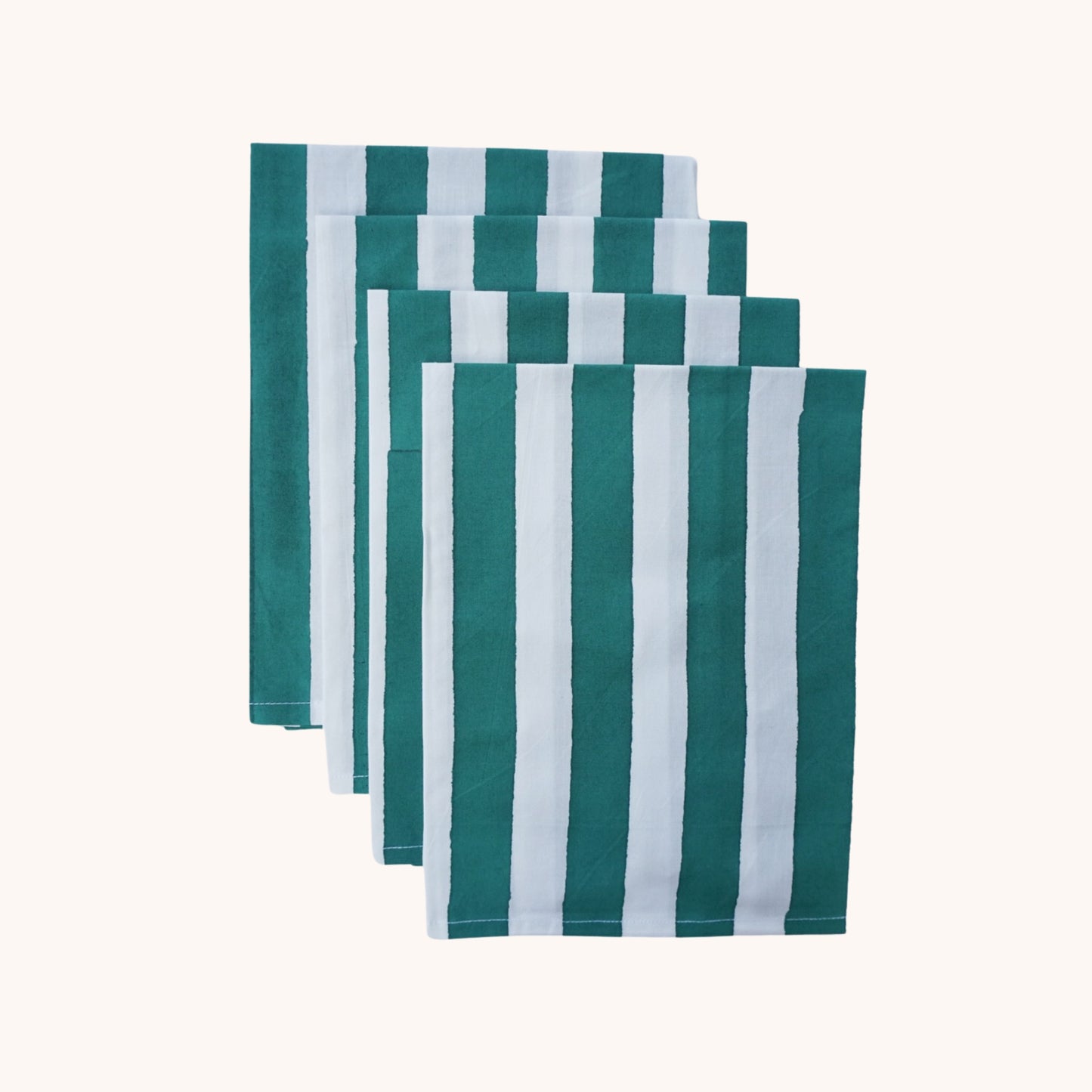 Emerald Stripe Napkins // Set of 4