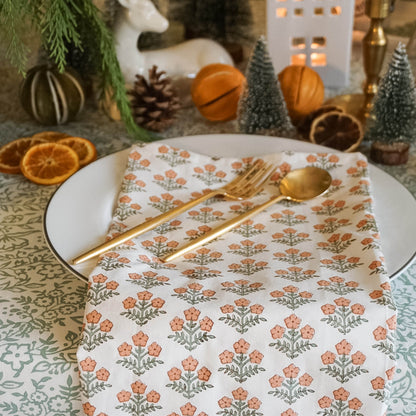 Fleur Napkins in Orange // Set of 4