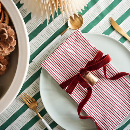 Burgundy Stripe Napkins // Set of 4