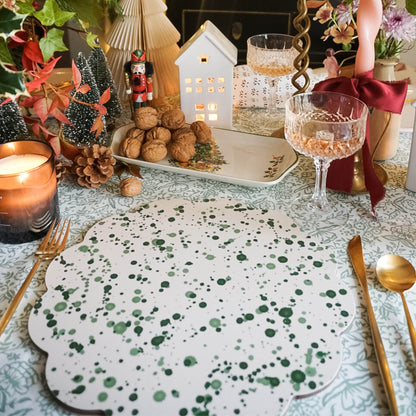 Green Splatter on Cream Placemat