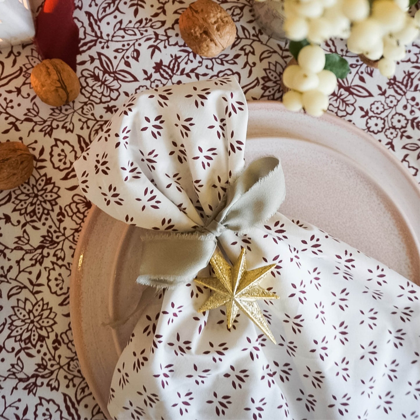 Joy Napkins in Burgundy // Set of 4