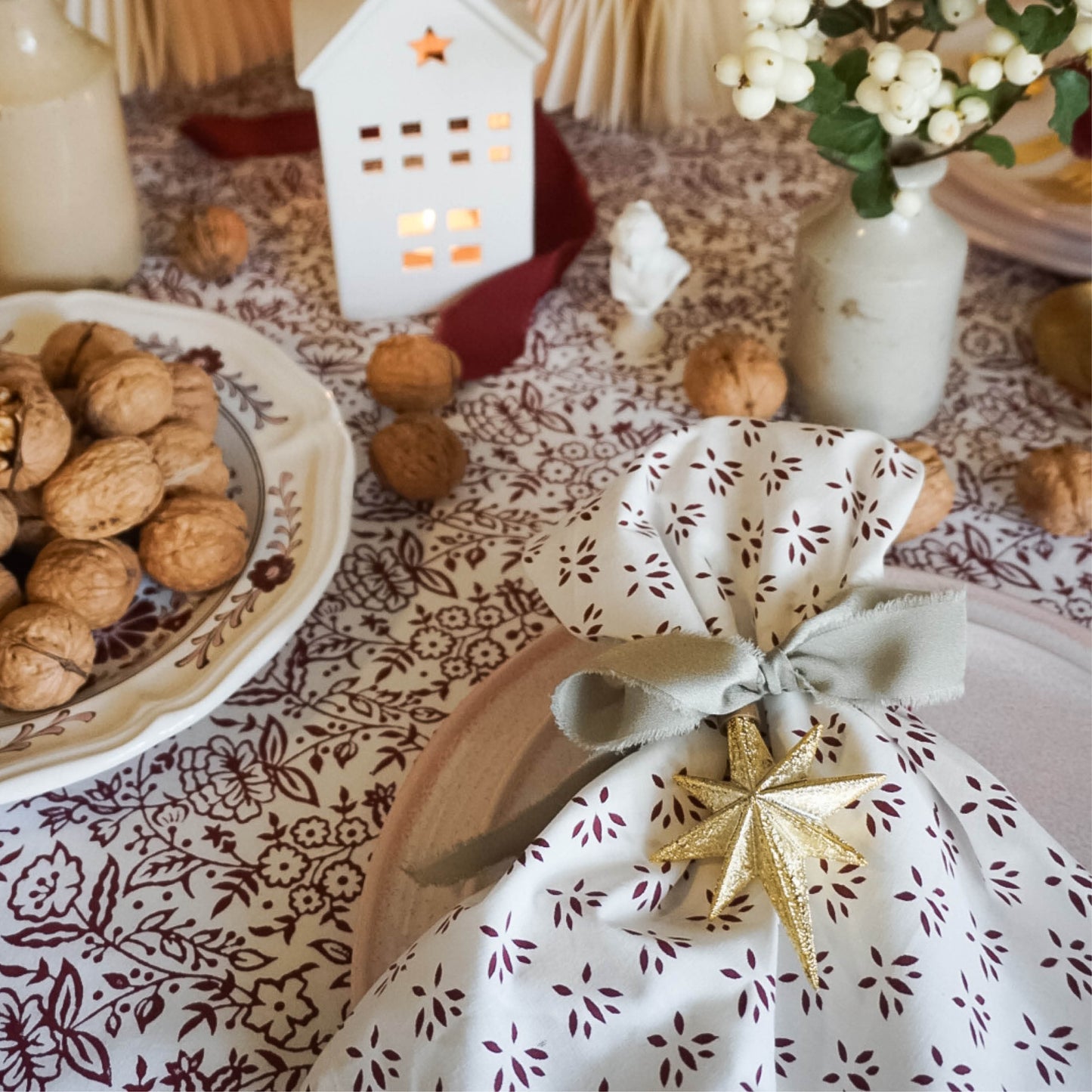 Joy Napkins in Burgundy // Set of 4