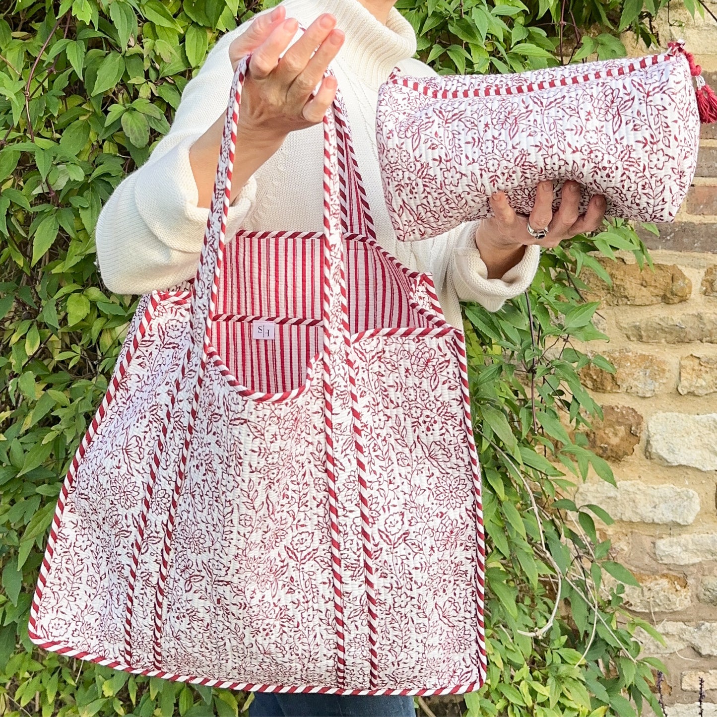 Burgundy Hazel Tote Bag