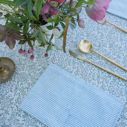 Nell Stripe Blue Napkins // Set of 4