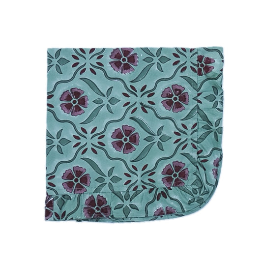 Green block printed Napkins by The Supper House