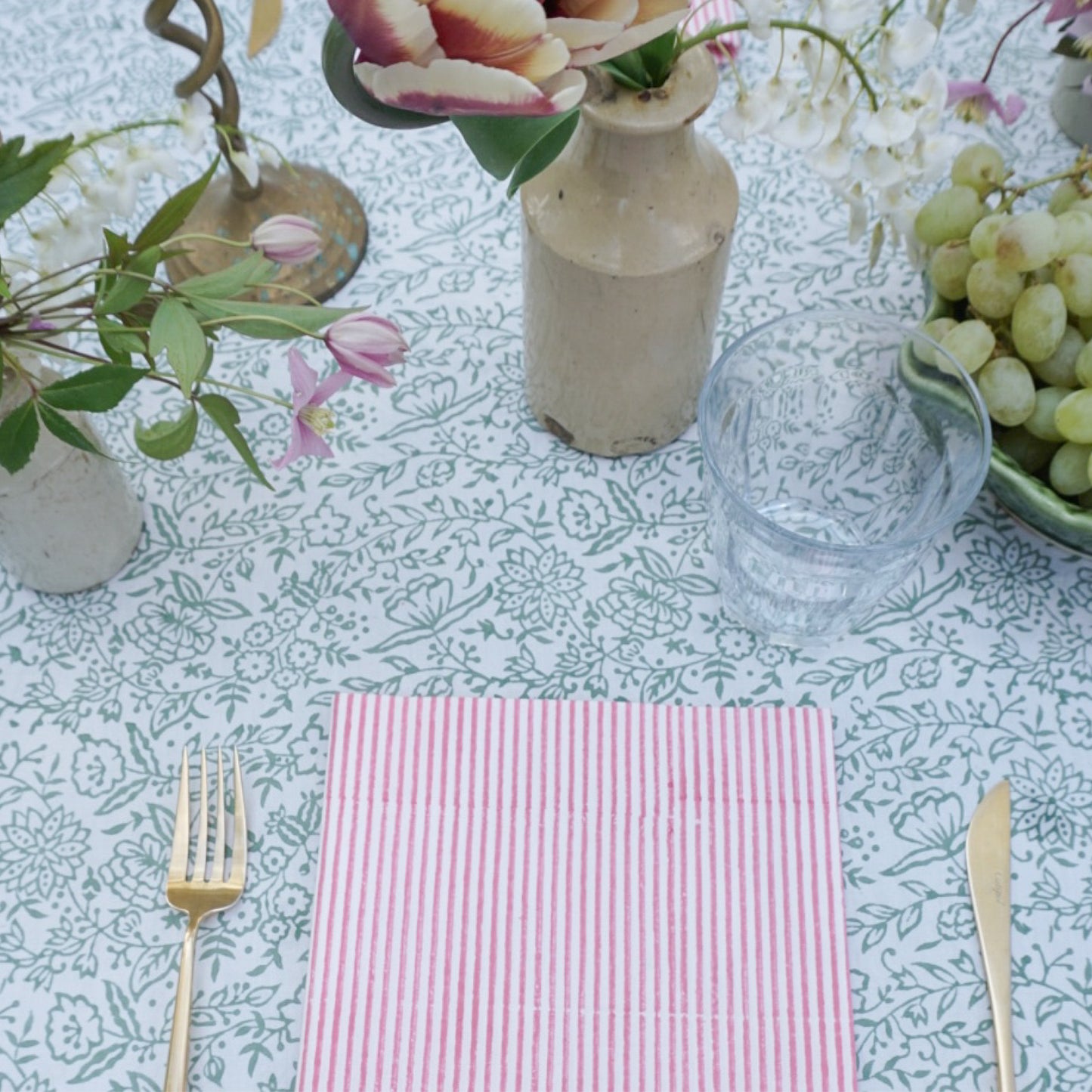 Nell Pink Stripe Napkins // Set of 4